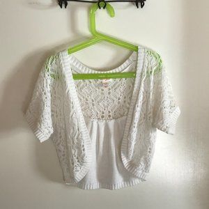 Girls' M 7/8 Cat & Jack Shrug Sweater Whit…